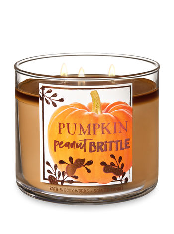 Huis 1 Bath & Body Works PUMPKIN PEANUT BRITTLE Large 3-Wick Filled Candle luxcl