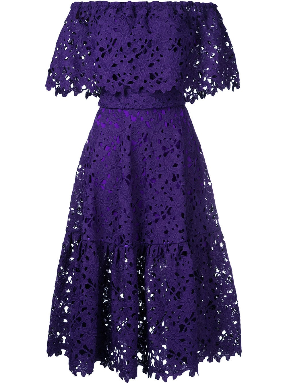 knee length dresses for ladies Spaghetti Straps Mermaid Lilac Lace Long Prom Dress with Train, Purple –  abcprom main image 0