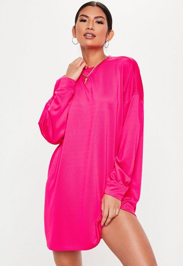 open lace back dress Time In The Sun Shift Dress In Neon Pink