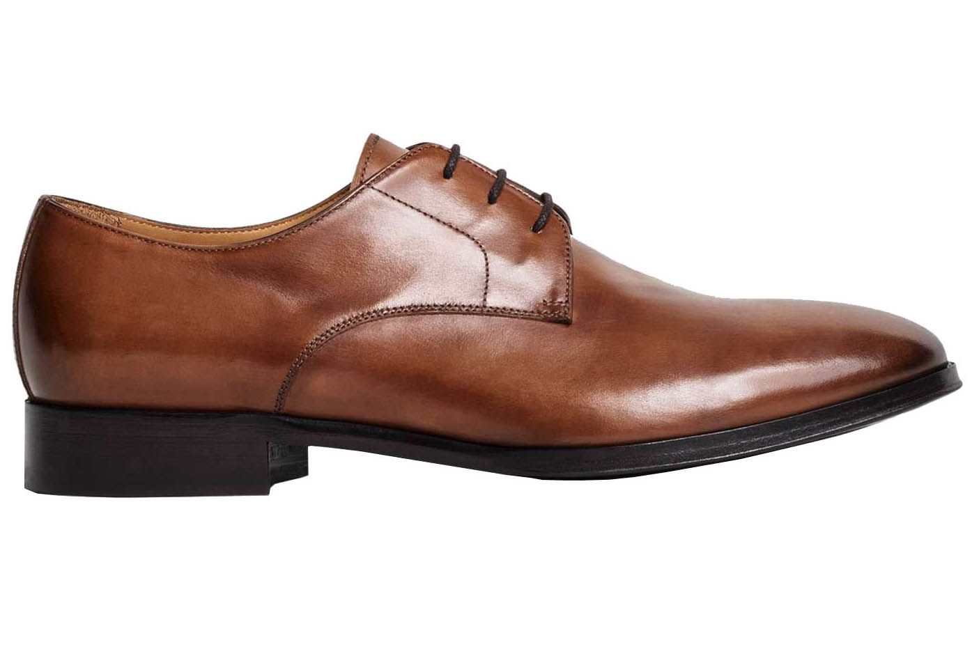 M. Gemi Brown Pebbled Leather Derby Oxford Dress Shoe​​​ 101198 - DARK BROWN CALF - E – Meermin Shoes - North America main image 4