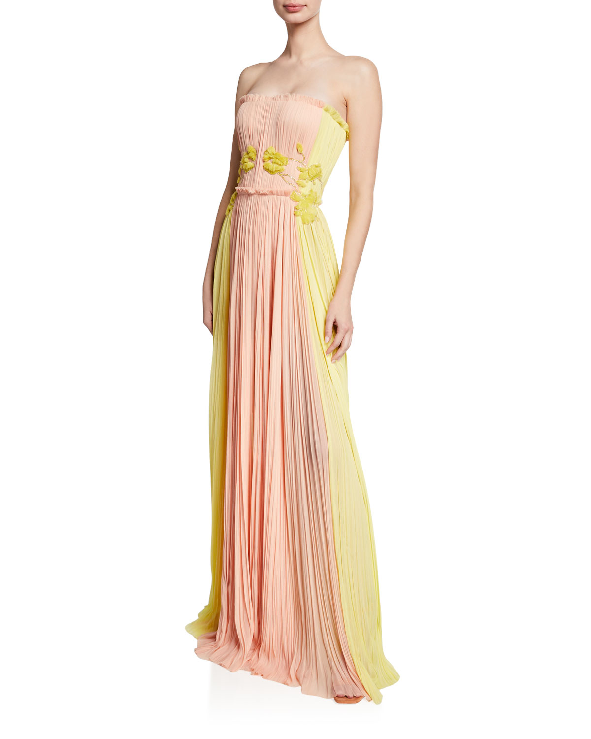 slim fit dress slacks J. Mendel Light Yellow Silk Dress - S