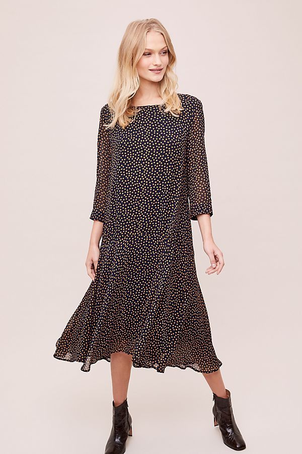 knee length dresses for ladies Minnie Polka Dot Tiered Midi Dress