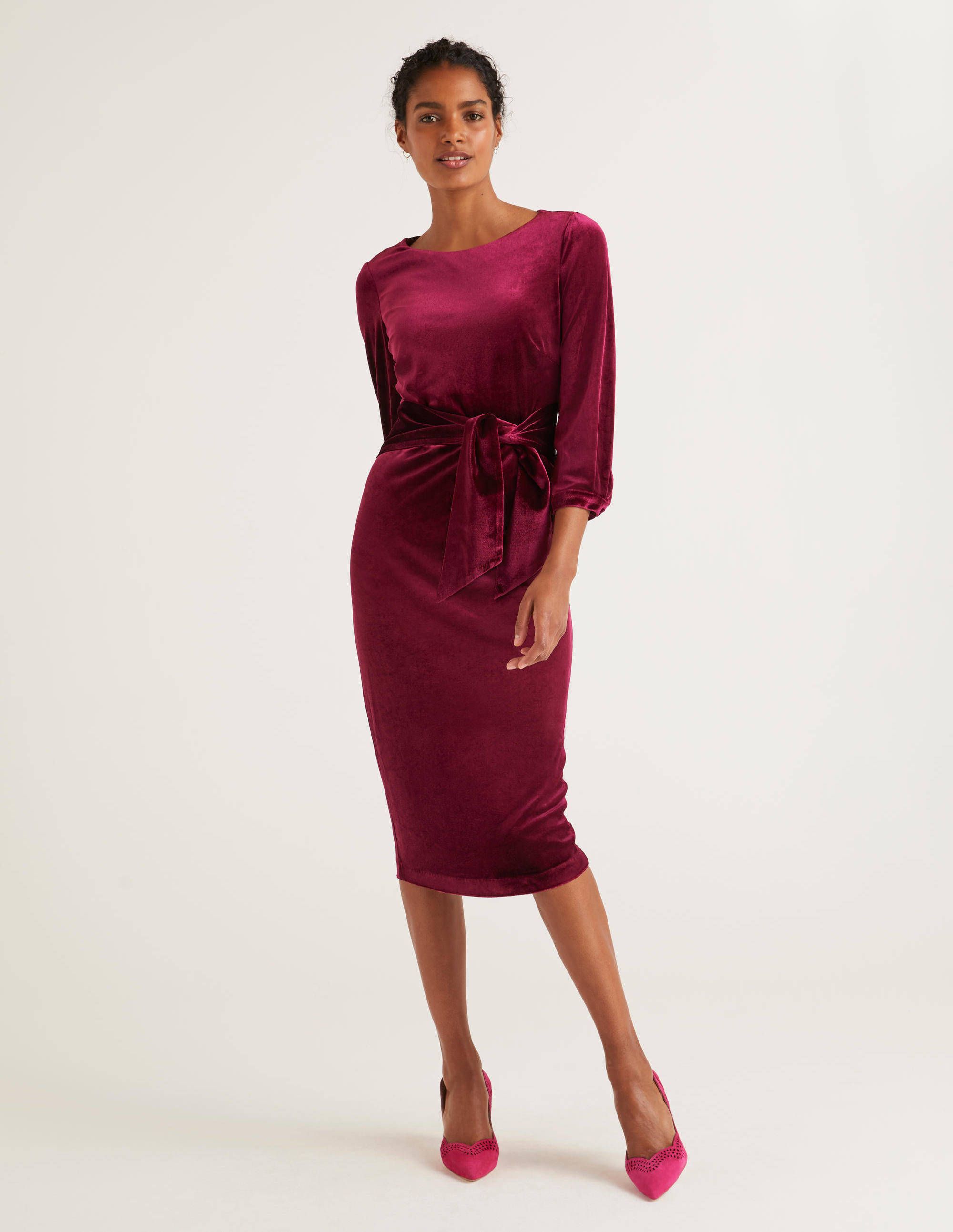 oasis burgundy velvet dress Yachira Burgundy Velvet Lace Flare Sleeve Mini Dress main image 0