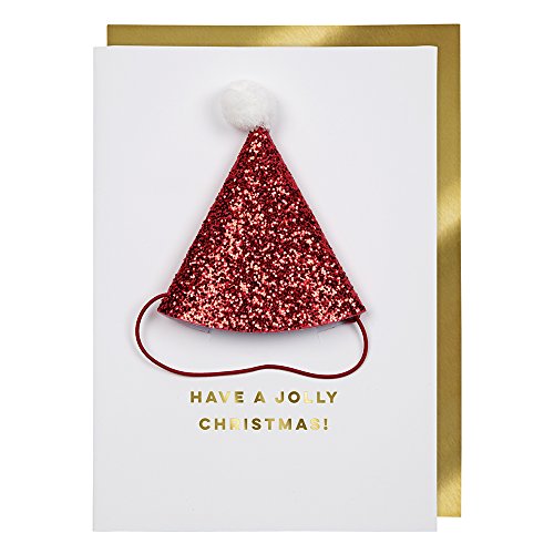 pekifaves Biglietto di Natale 3D Biglietto Auguri Pop Up, Natale e Capodanno Cartolina di auguri con busta, Babbo Natale e bambina, albero di Natale