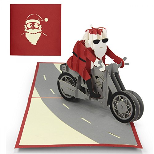Biglietto Di Natale 3D Pop-Up Con Busta - Tema Babbo Natale, Alce, Pupazzo Di Neve E Albero - 4