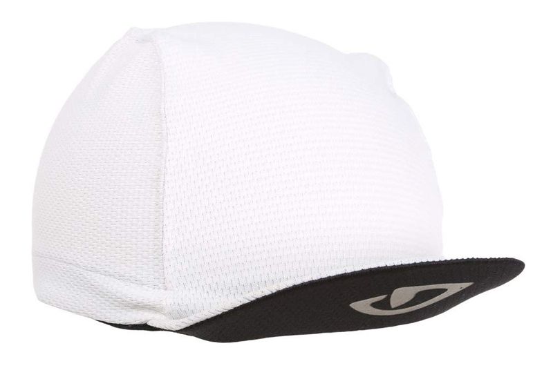 white cycling cap