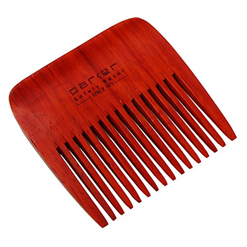 RED By Kiss Wooden Beard Comb For Men - Long Handle Detangler For Smooth Beard Styling Without Snagging