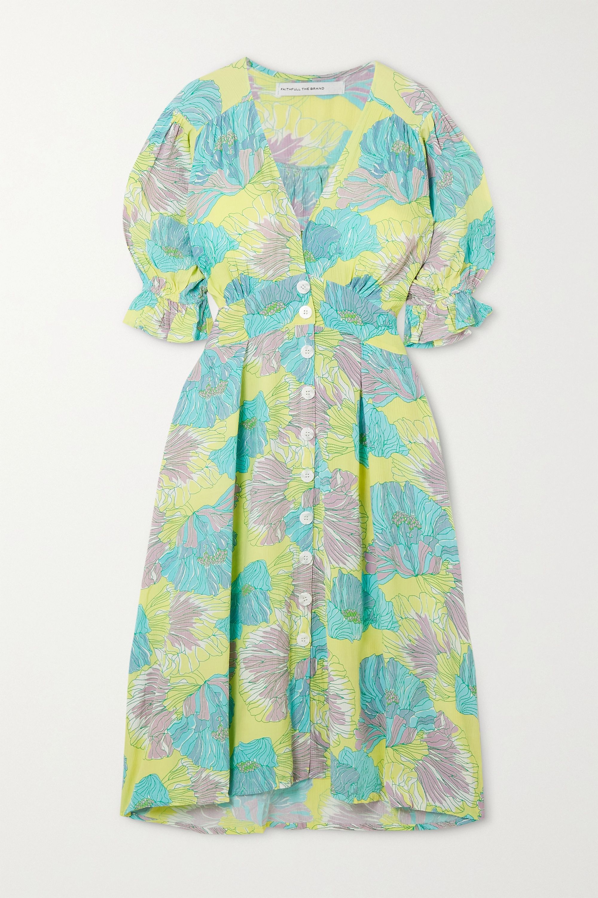 knee length dresses for ladies Goldie Floral Off White Rafa Midi Dress