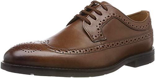 Scarpe Oxford da Uomo in Tweed di Pelle Marrone - Theon