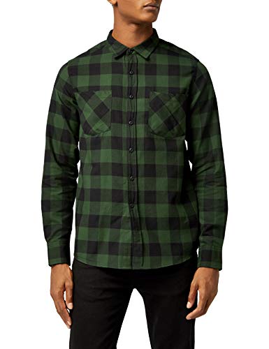 Cromoncent Camicia Uomo In Flanella Verde Militare - Manica Lunga Con Tasche - Taglia XX-Large - 3