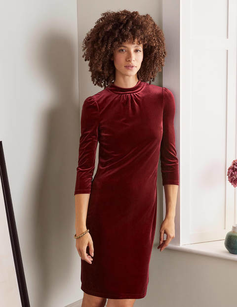blue dress for baby girl Adelaide Zip Cord Midi Dress-Burgundy Red