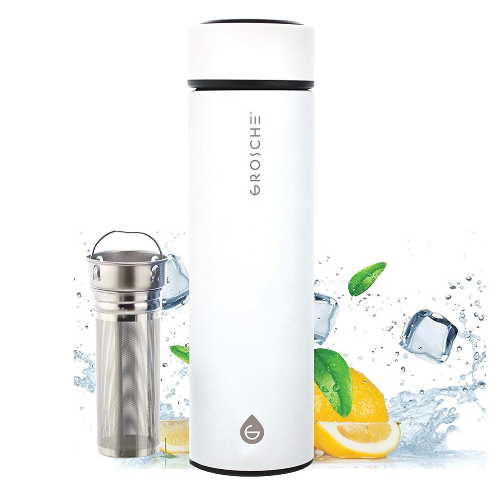 Hydration Nation 34oz Fruit Infuser Water Bottle - BPA Free Tritan With Time Marks & Leak-Proof Flip Lid