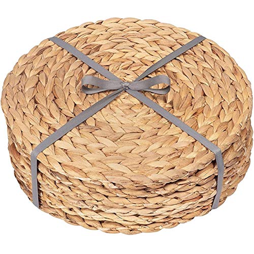 Set Di 2 Tovagliette Rotonde In Lino Intrecciato Hoshen - 36 Cm, Antiscottatura, Assorbenti, Per Tavolo - 3