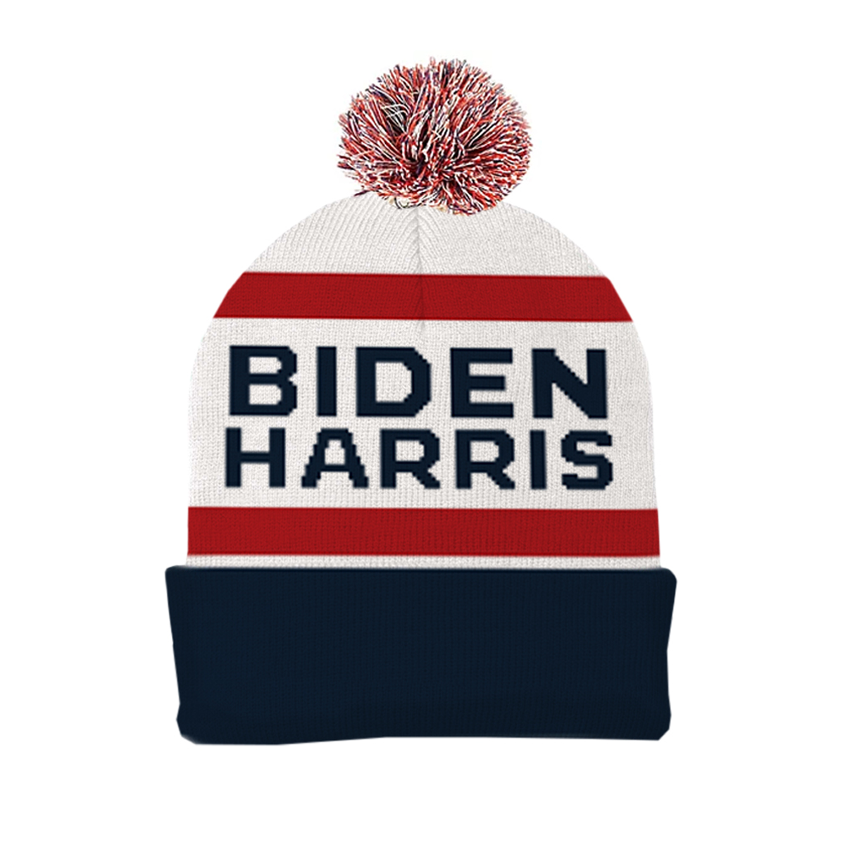 Biden Harris Pom-Pom Beanie - Navy, Red, White Sportsman 12 main image 3