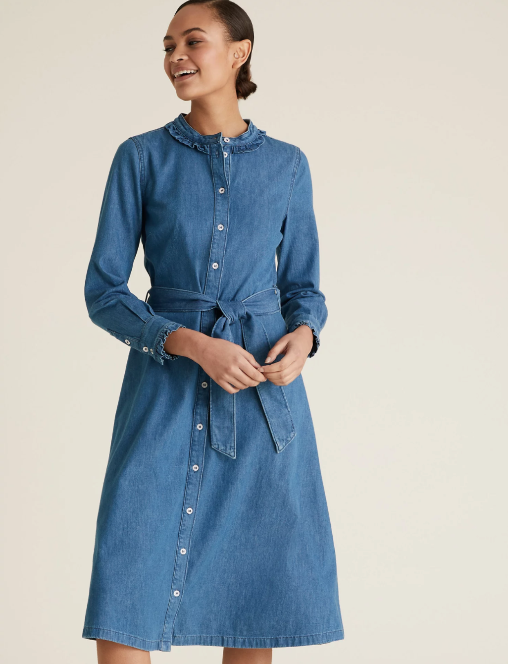 lisa denim dress Women's Liza Mini | Blue The round neckline opens PROMESA Women's Dreamy & ariel play dress Size:3XLT