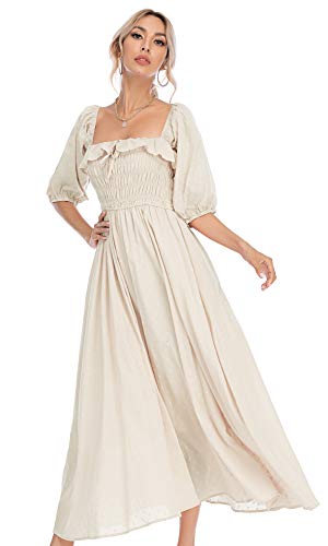 white christmas dresses Pearle Shirred Maxi Dress Cream Floral main image 0