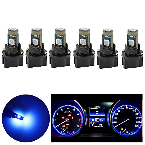 20x T5 Blue LED Bulbs With Twist Sockets – Instrument Panel Cluster Dash Lights – 12V-24V
