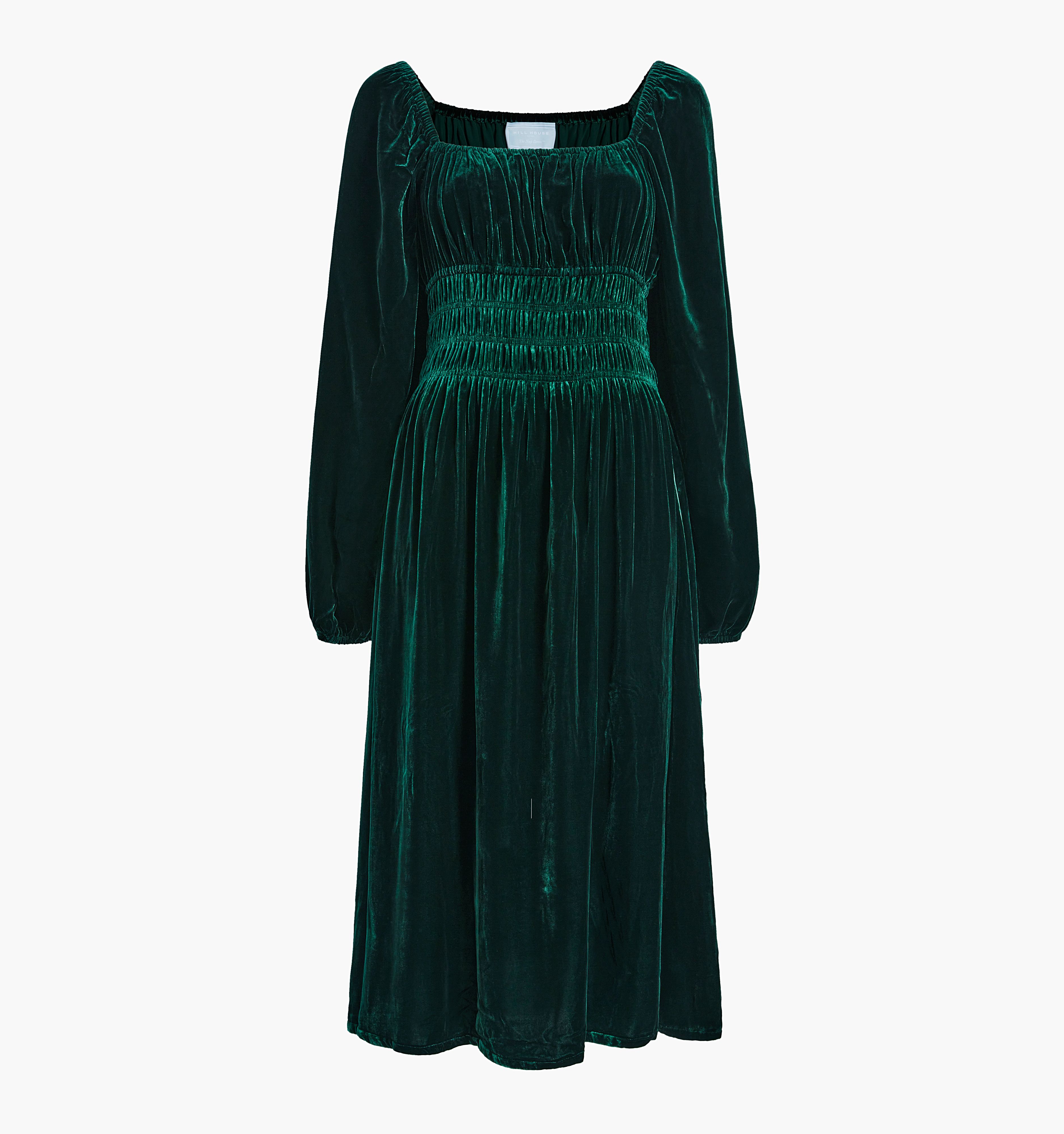 hill house green velvet dress In Your Happy Place Emerald Velvet Dress, Large - The Mint Julep Boutique main image 1