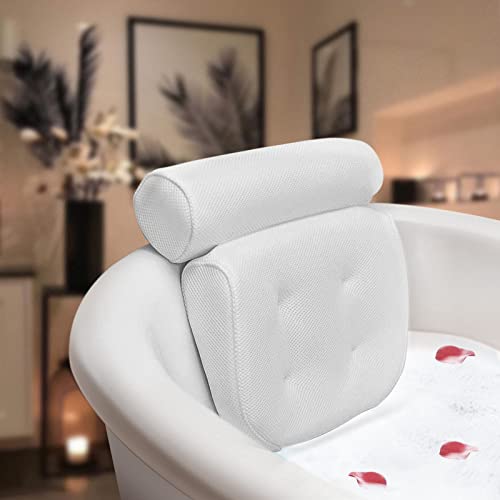 Cuscino Per Vasca Da Bagno SPA, Poggiatesta Antiscivolo, Morbido E Impermeabile Con Ventose Cuscino Per Il Collo Bianco~p151407434