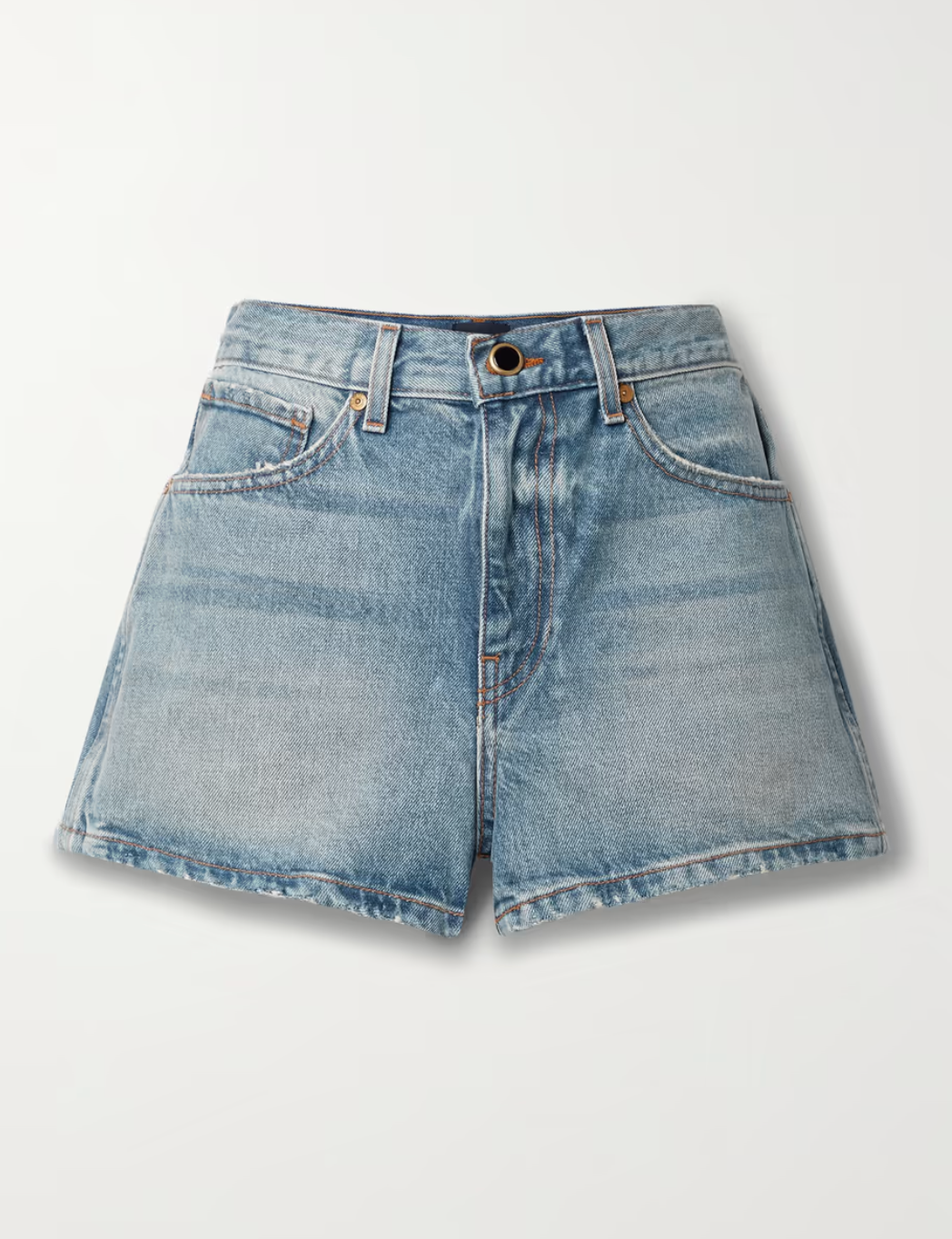 【BAON】Leman Summer Denim Short Pants POHADON Y2K Blue Denim Shorts Summer Casual Loose Straight