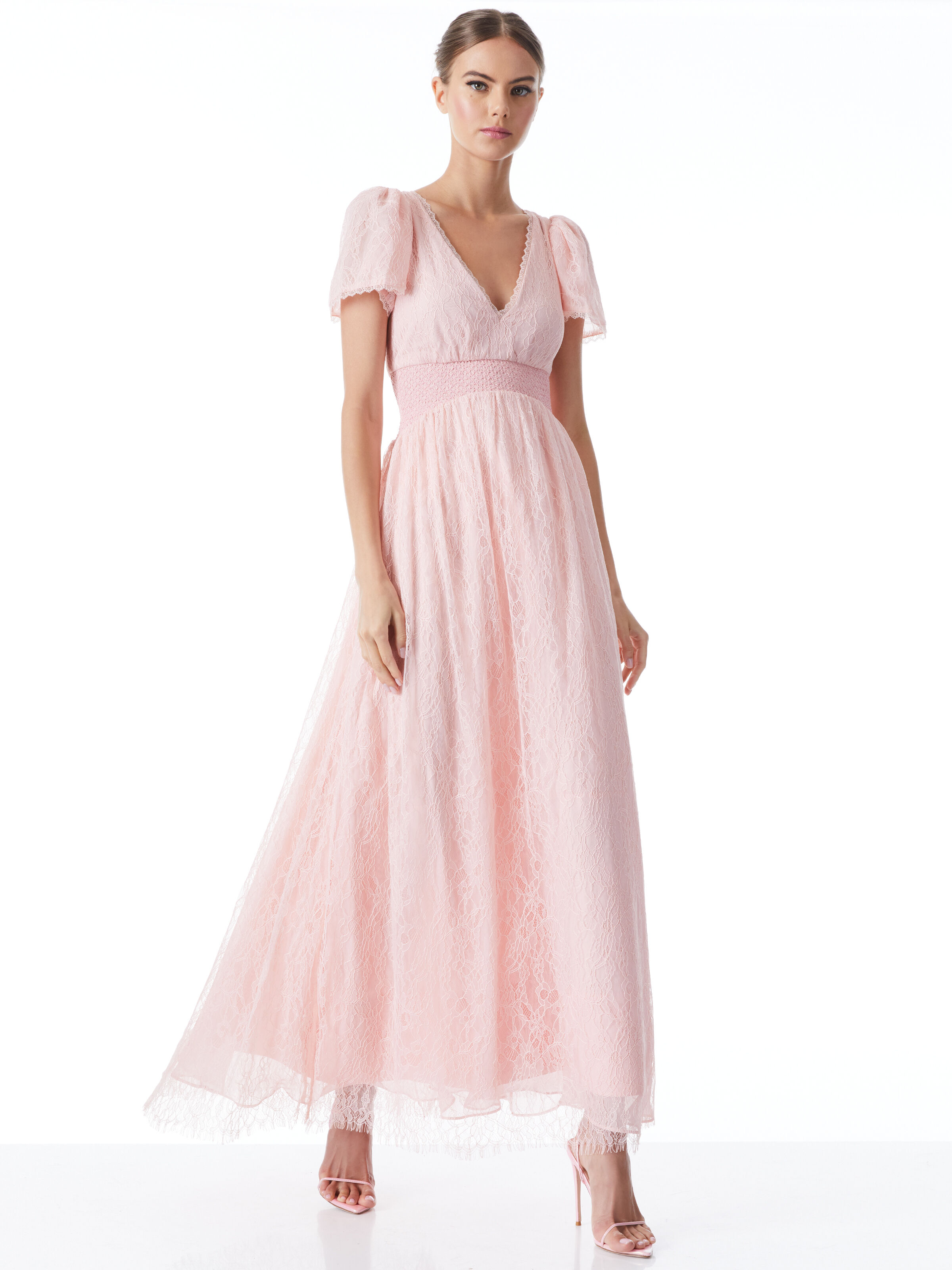 paris hilton bridesmaid dresses Mismatched Blush Pink Chiffon A-line Long Bridesmaid Dresses, CB0035 main image 1