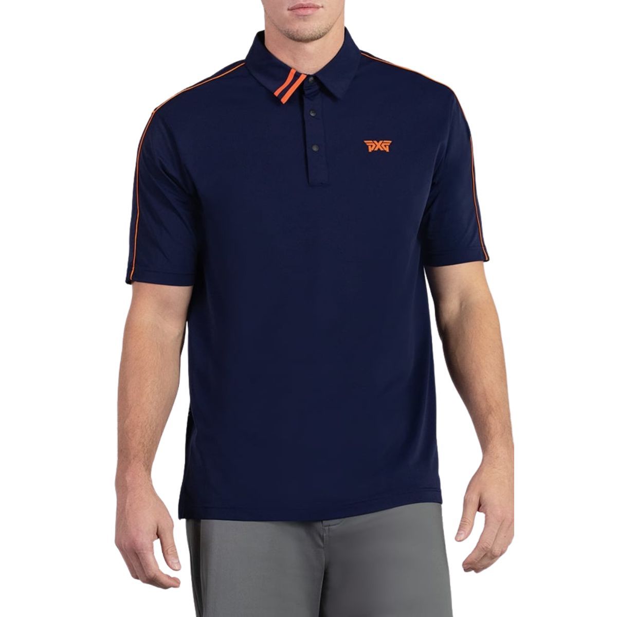 【PXG】SUMMER COLOR POINT PERFORATED COLLAR SHORT-SLEEVE SUMMER COLOR LINE POINT PERFORATED COLLAR SHORT-SLEEVE – PXG