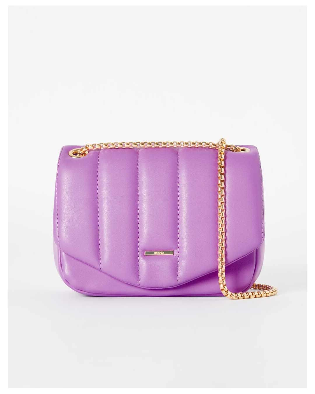 Bolso Lila Bolso Acolchado Con Cadena Bershka 10 Bolsos Pequeños Y