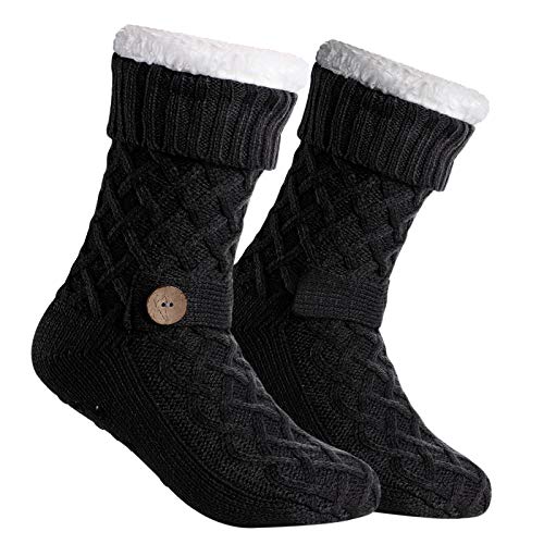 Calcetines Gatos Para Mujer Invierno - Pantuflas Térmicas Antideslizantes Con Pelo De Cordero, Tallas 39-42, Regalo Navideño Divertido