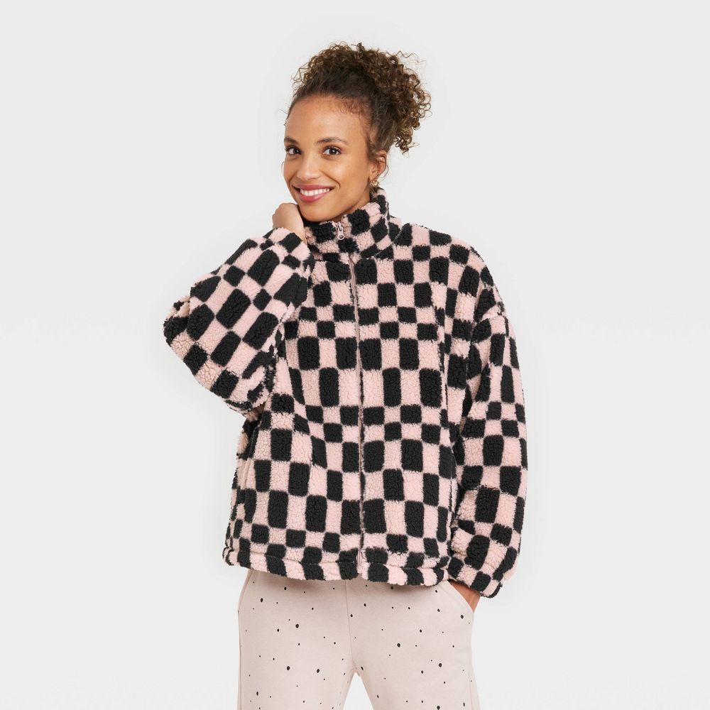 target womens checkered fleece