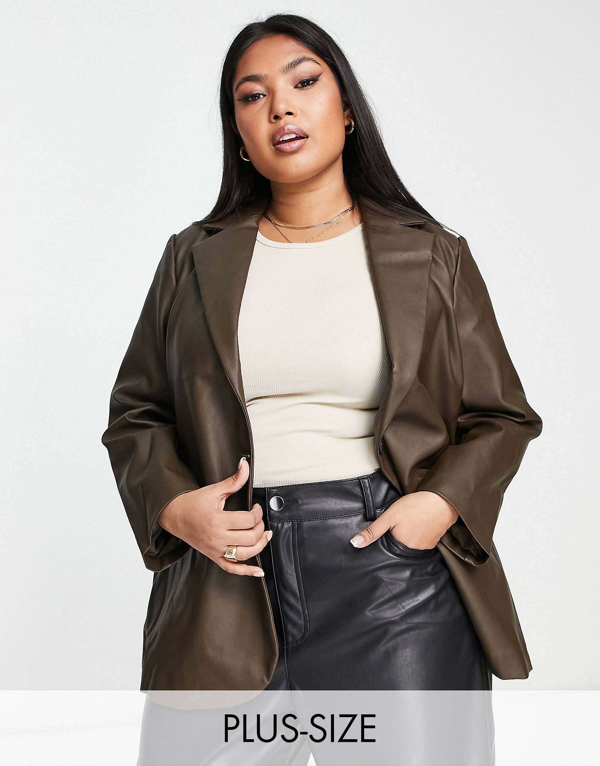 Leather Jacket Ladies Plus Size Spring Jackets Leather Coats Plus