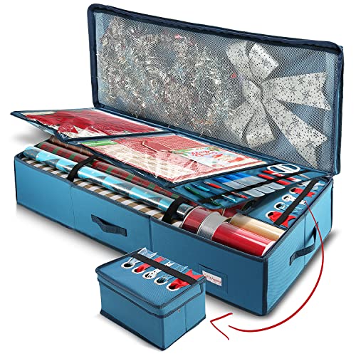 Christmas Storage Elf Stor Dual-Sided Wrapping Paper Organizer