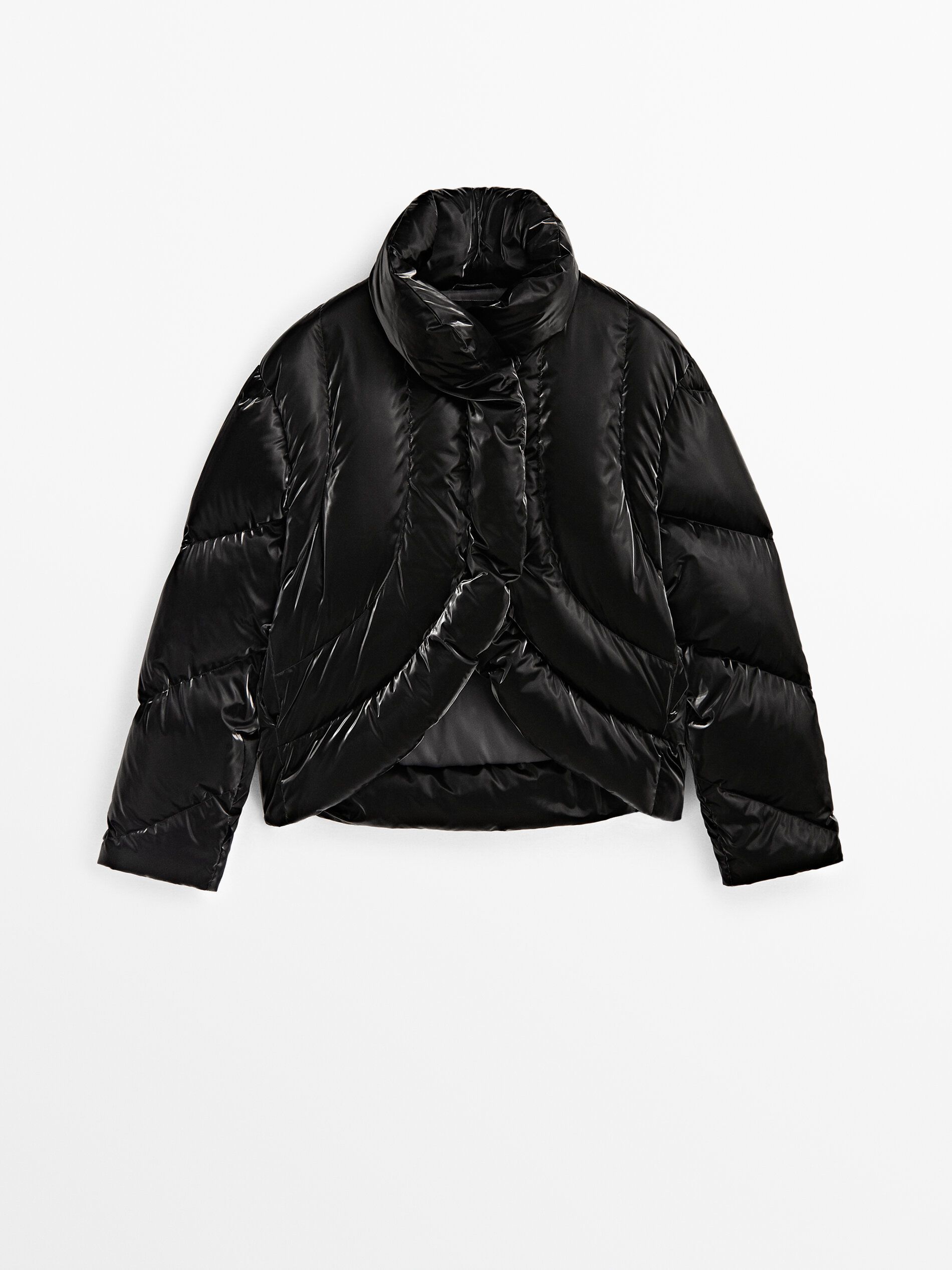 Abrigos Chaleco Negro Mujer Massimo Dutti Plumas Negro Massimo