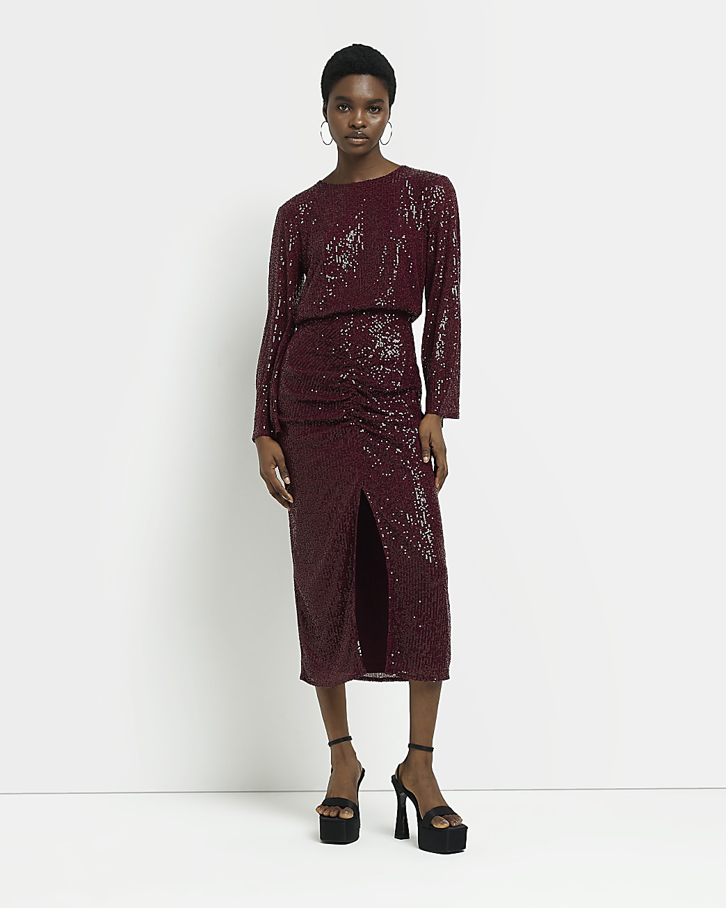 Lorraine Kelly wears River Island red sequin dress