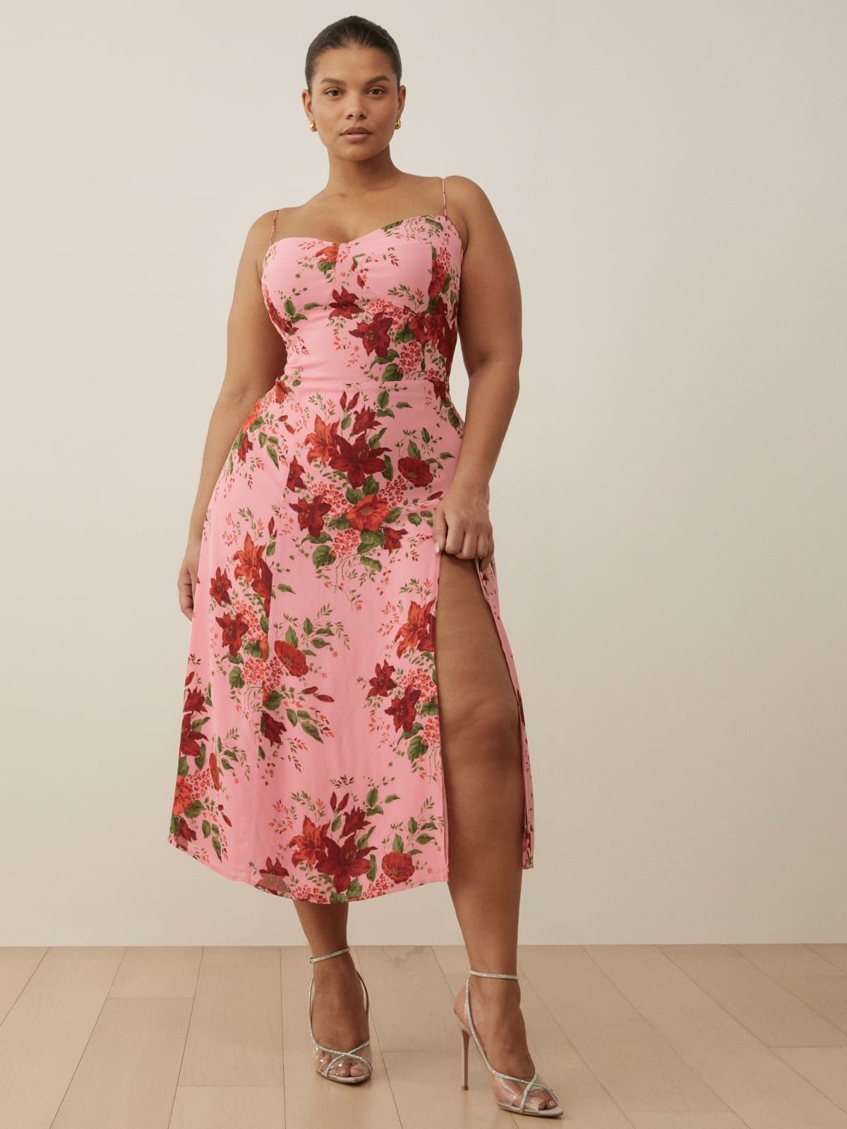 days of beauty rose pink burnout floral skater dress