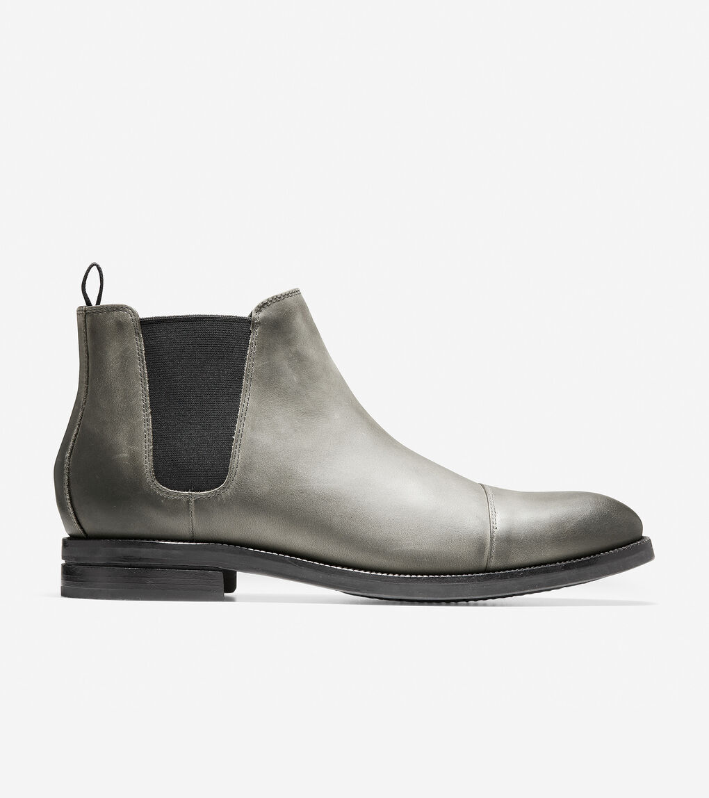Cole Haan Mens Warner Gray Leather Chelsea Boots Shoes Size 11M Cole Haan main image 2