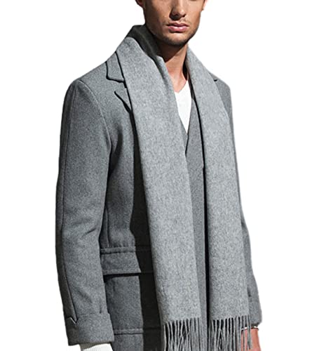 Scialle Stola Sciarpe Da Uomo Nappe Alla Moda Sciarpa Scialle Calda Invernale Di Grandi Dimensioni Sciarpa Unisex Moda Autunno Inverno Caldo (Color : Gray-A - Foto 12