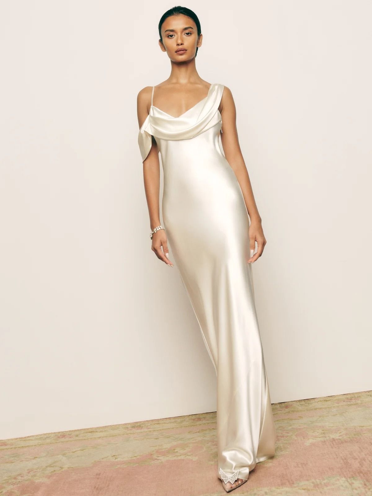 kim kardashian satin dress Kim Kardashian Draped Navy Satin Sexy Prom Dress