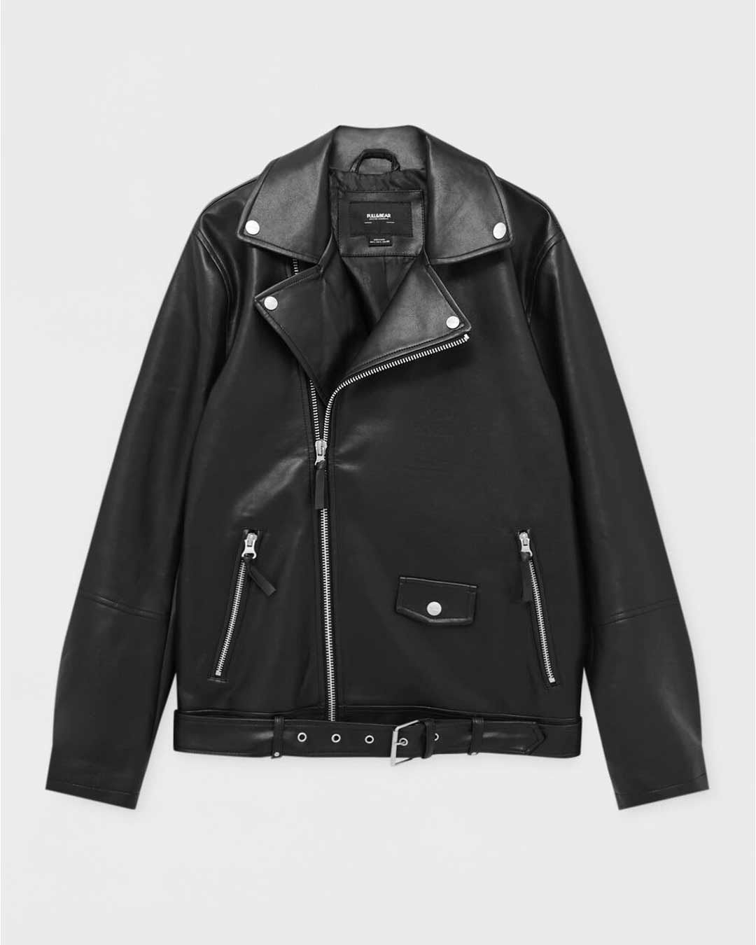 Chaqueta Negra Chamarra De Piel Tipo Cazadora Chamarra Negra