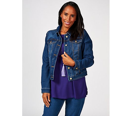 Clothing Qvc Uk Denim And Co Denim Denim Jacket With Sherpa Lining