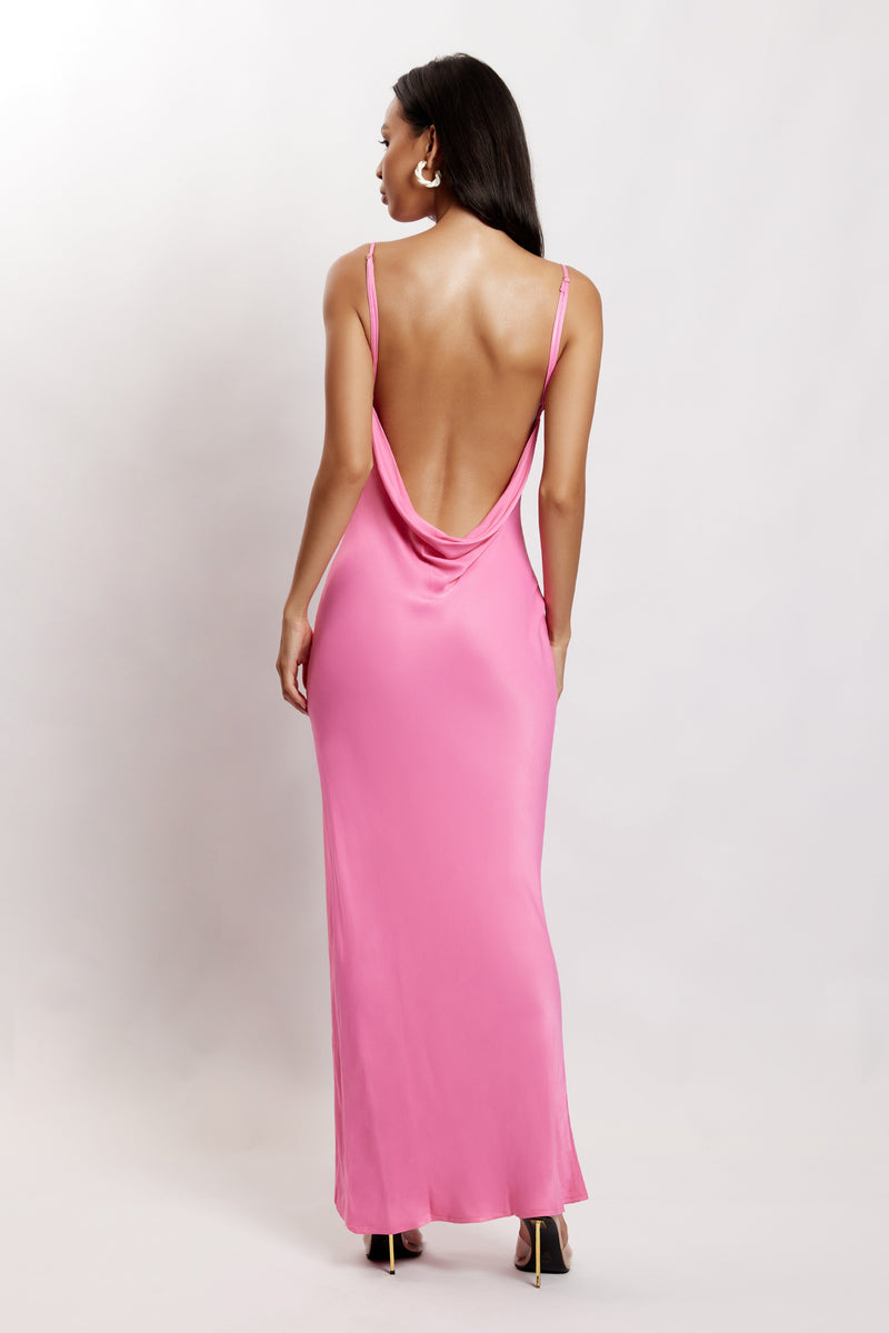backless satin dress Ramona