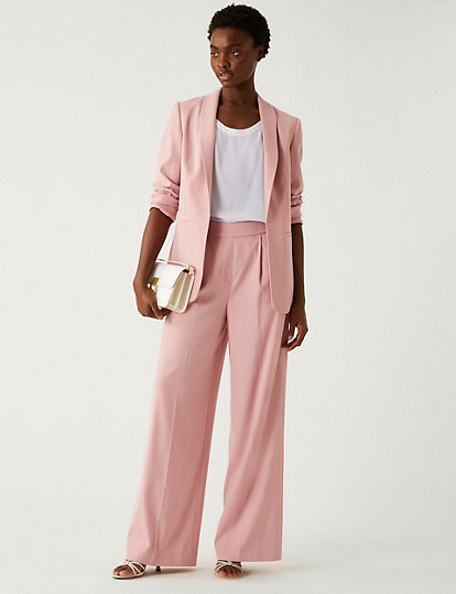 Pink Womens Trouser Suits Marks And Spencer M&s Womens Trouser