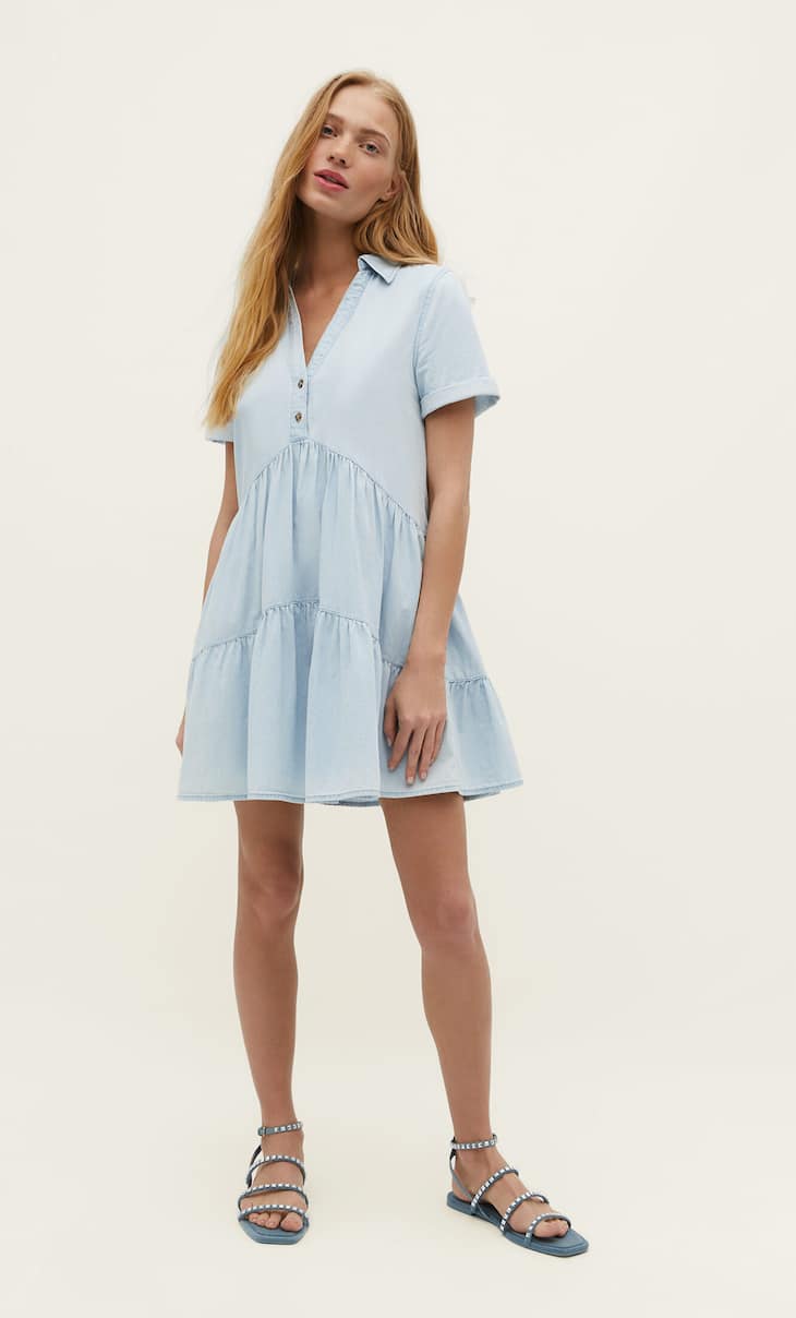 Vestidos Camiseros En Stradivarius Vestido Camisero Blanco