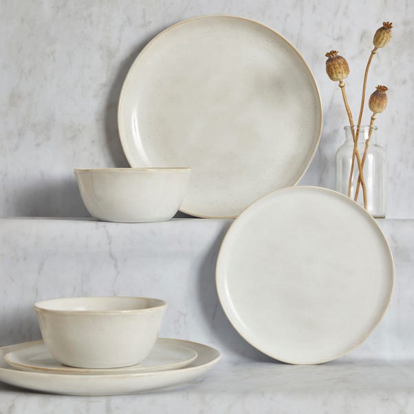 White Dunelm Dinnerware Sets Purity Rim 12 Piece Dinner Set Dunelm
