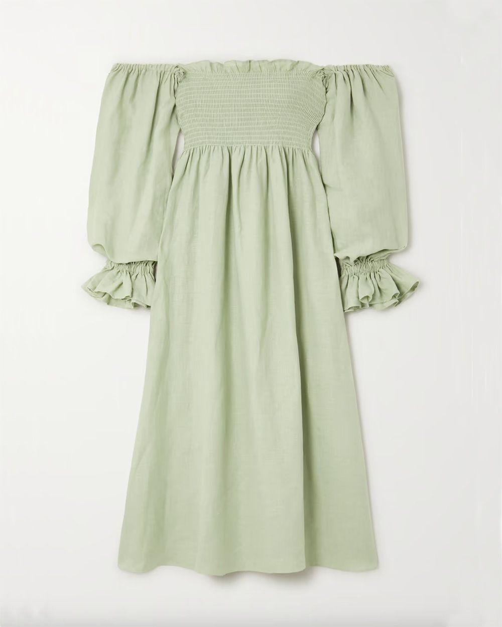 slim fit dress slacks Casual Midi Long Sleeves Linen Dress – Old Linen Mill main image 0
