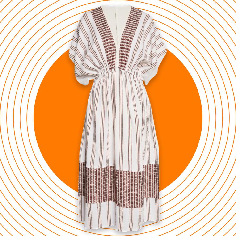 ワンピース RIPPLE SHAGGY ART TRANSFORM DRESS Muumuu Dress Round Neck in Phoenix Placée Light Blue for