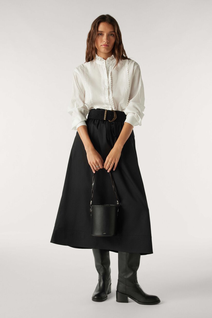 Falda Larga Falda Pareo Efecto Piel Stradivarius Stradivarius Shop