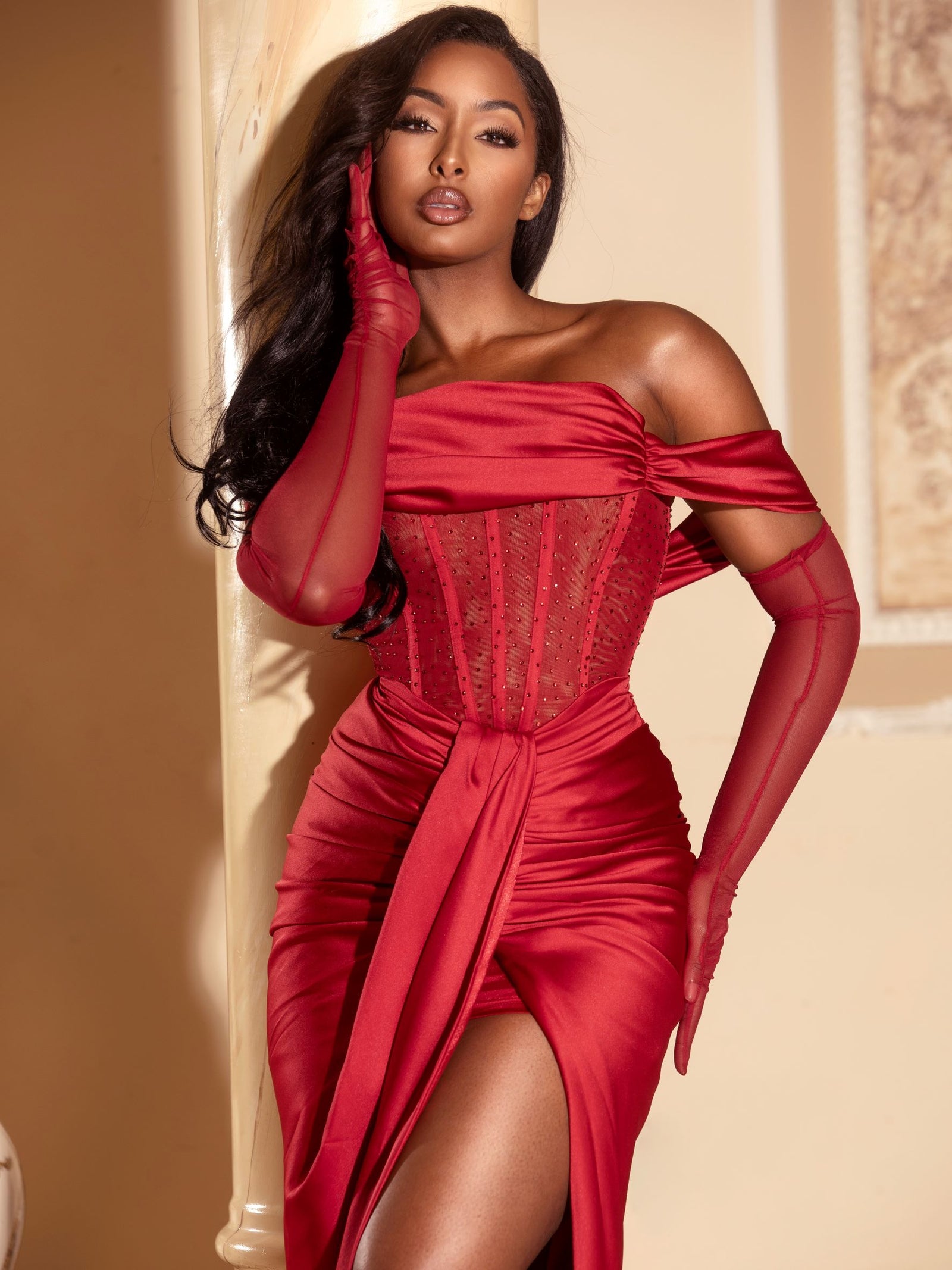 hailey bieber red dress rhode Hailey Bieber Wore Three Fabulous Dresses in One Day