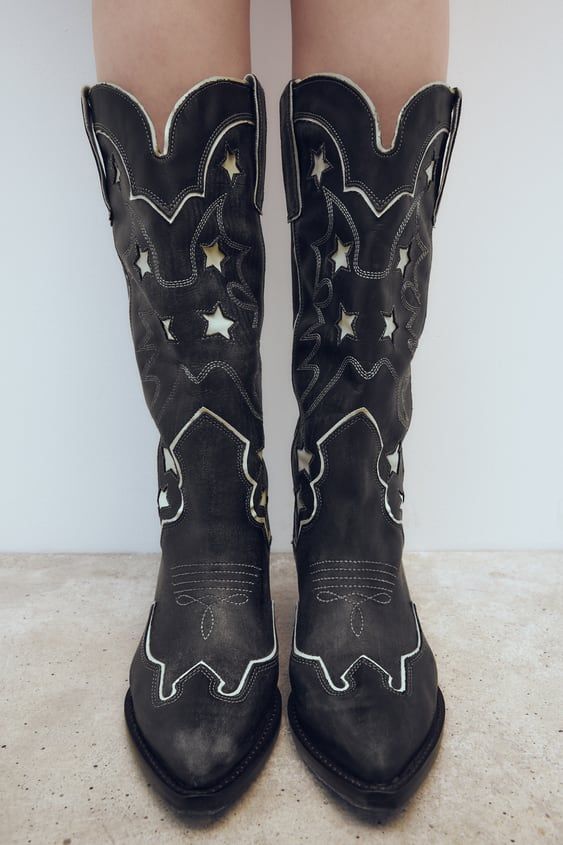 Bota Vaquera Botas Zara Cremallera Botas Cowboy Altas Zara Botas