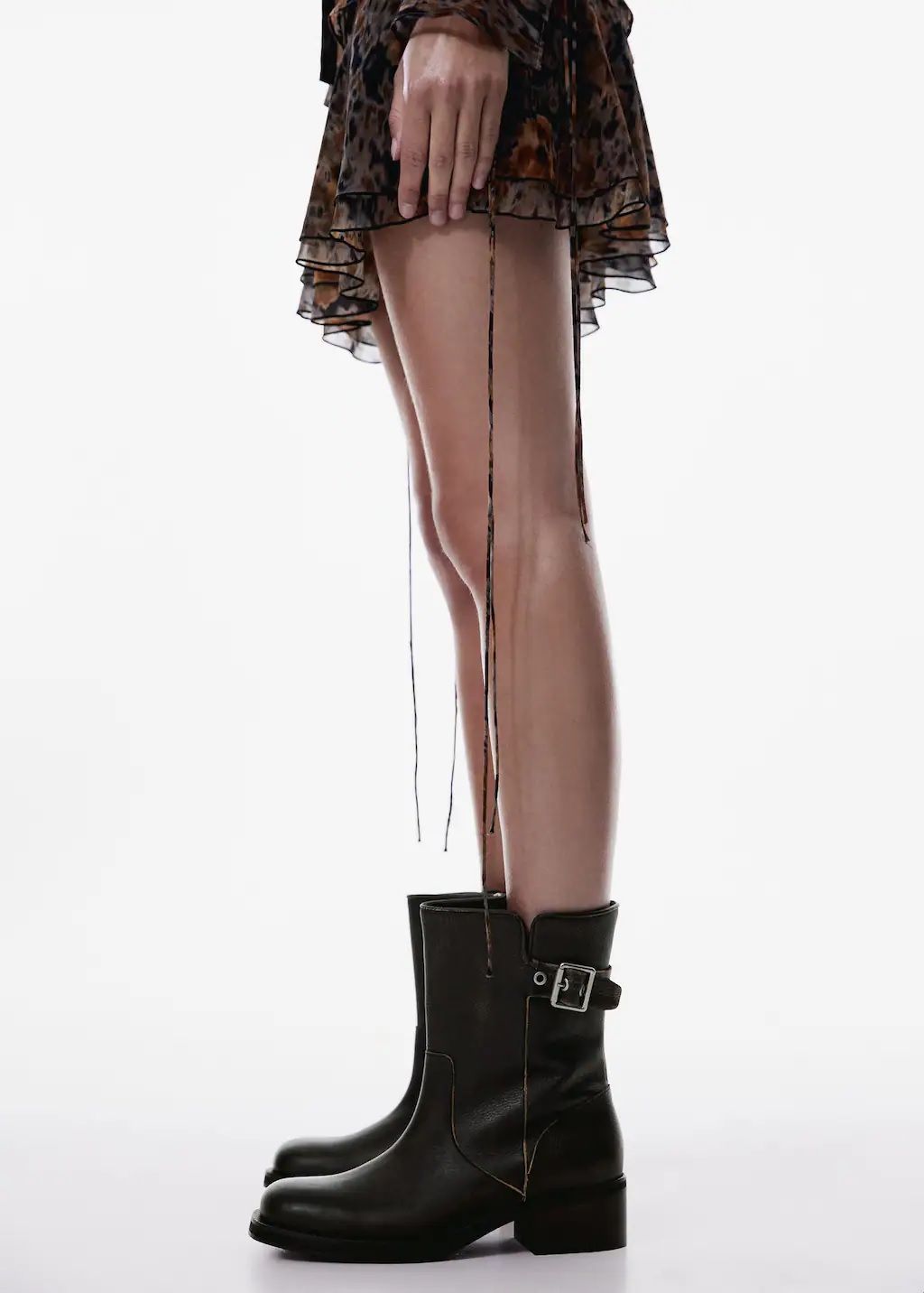 Botines Botas Hechas De Menudo Bota BS-300 Pitón Imitación Black