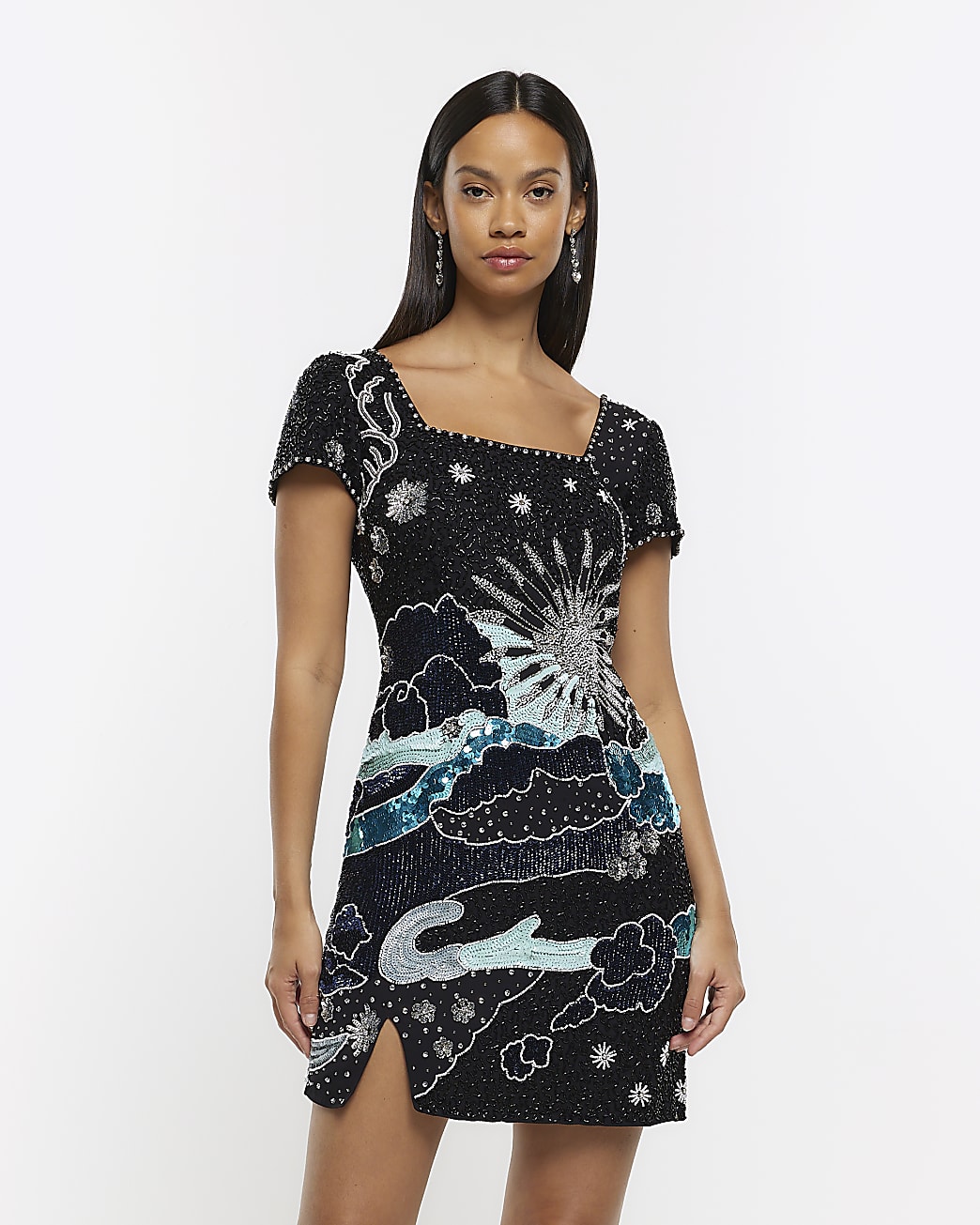 Party Dress River Island Evening Dresses Sequin Strapless Gown